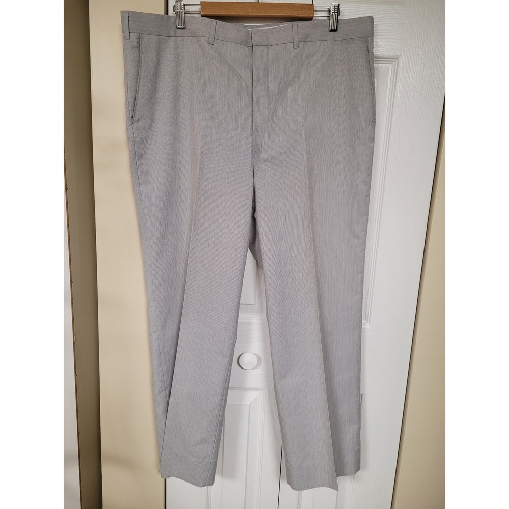 Reed St James Mens Gray Micro Stripe Dress Pants 40x29 USA Vintage 70's Trousers